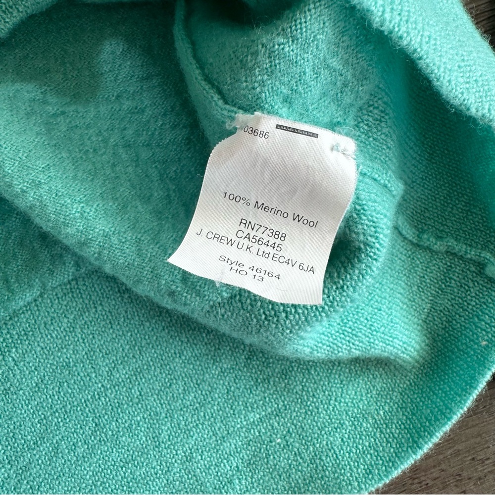 J. Crew Merino Wool V Neck Blue Teal Long Sleeve Sweater S - Picture 7 of 10